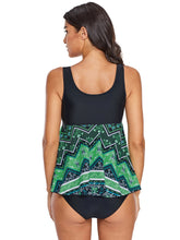 Top de baño tankini con falda y estampado vibrante